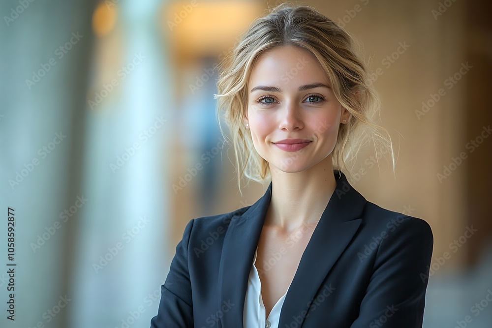Confident Blonde Woman in Business Suit Portrait1 Confident Blonde Woman in Business Suit Portrait1