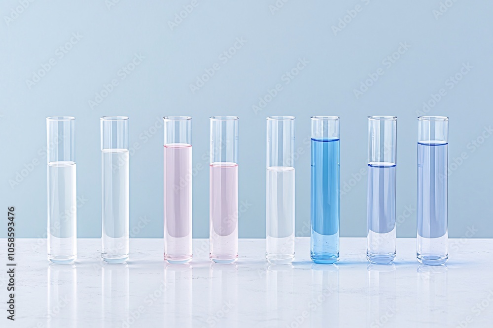 Close-up of Test Tubes with Colorful Liquids in a Laboratory Close-up of Test Tubes with Colorful Liquids in a Laboratory