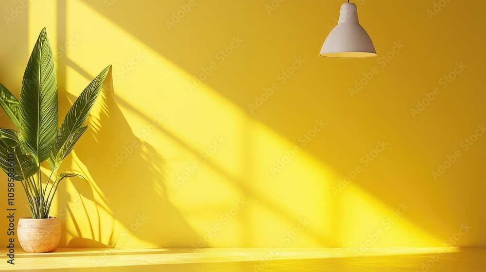 Bright and Inviting Gaming Corner with Plant Bright and Inviting Gaming Corner with Plant