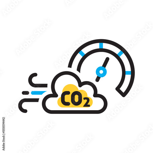 Vector multicolor icon for Air quality