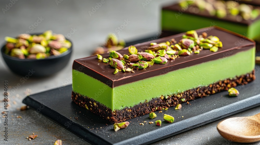 Decadent Chocolate Layered Dessert with Pistachios Decadent Chocolate Layered Dessert with Pistachios