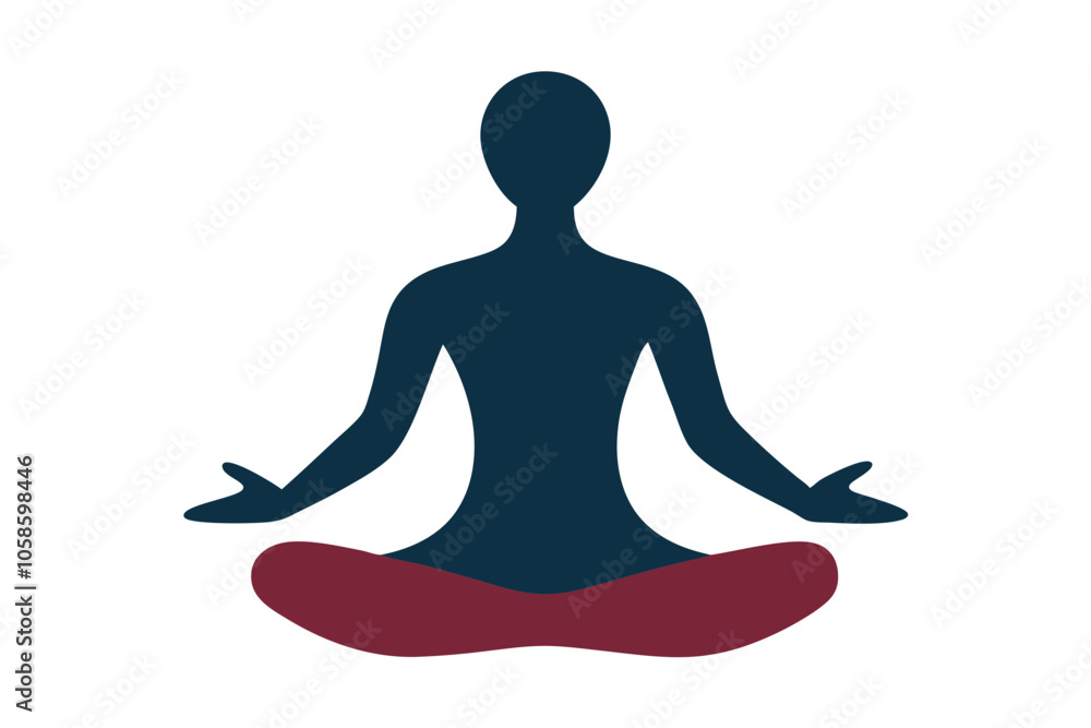 silhouette of a person in yoga position silhouette of a person in yoga position