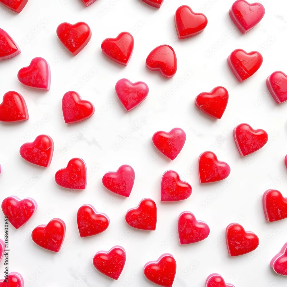 Fototapeta premium red hearts on white