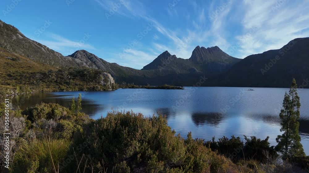 4k30 Dove Lake in the Cradle Mountain Area in Tasmania Australia, Drone View 4k30 Dove Lake in the Cradle Mountain Area in Tasmania Australia, Drone View