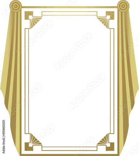 Art Deco frame on white background	