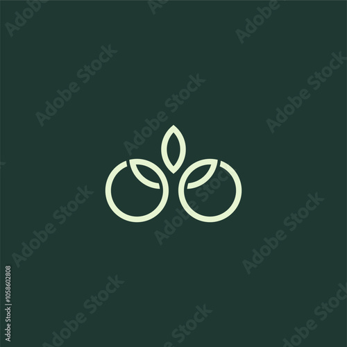 Letter OO tree or OO growth logo concept vector icon