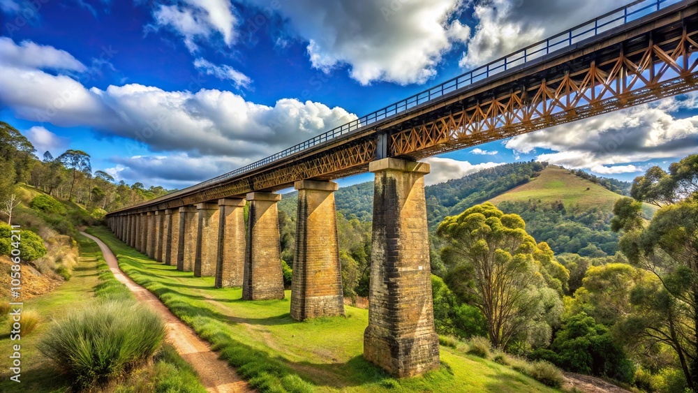railway bridge in countryside of tasmania railway bridge in countryside of tasmania
