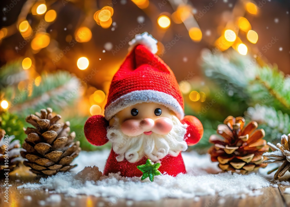 Tiny details come to life in this macro photo of a charming Santa. Tiny details come to life in this macro photo of a charming Santa.
