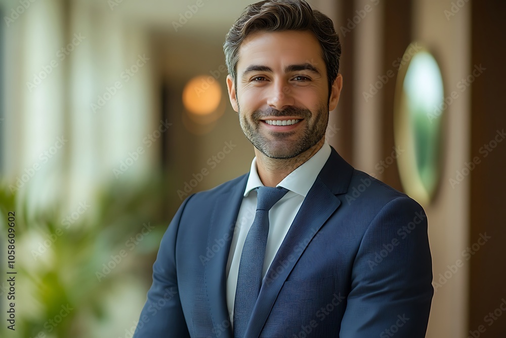 Confident Businessman in Blue Suit Smiling Headshot1 Confident Businessman in Blue Suit Smiling Headshot1