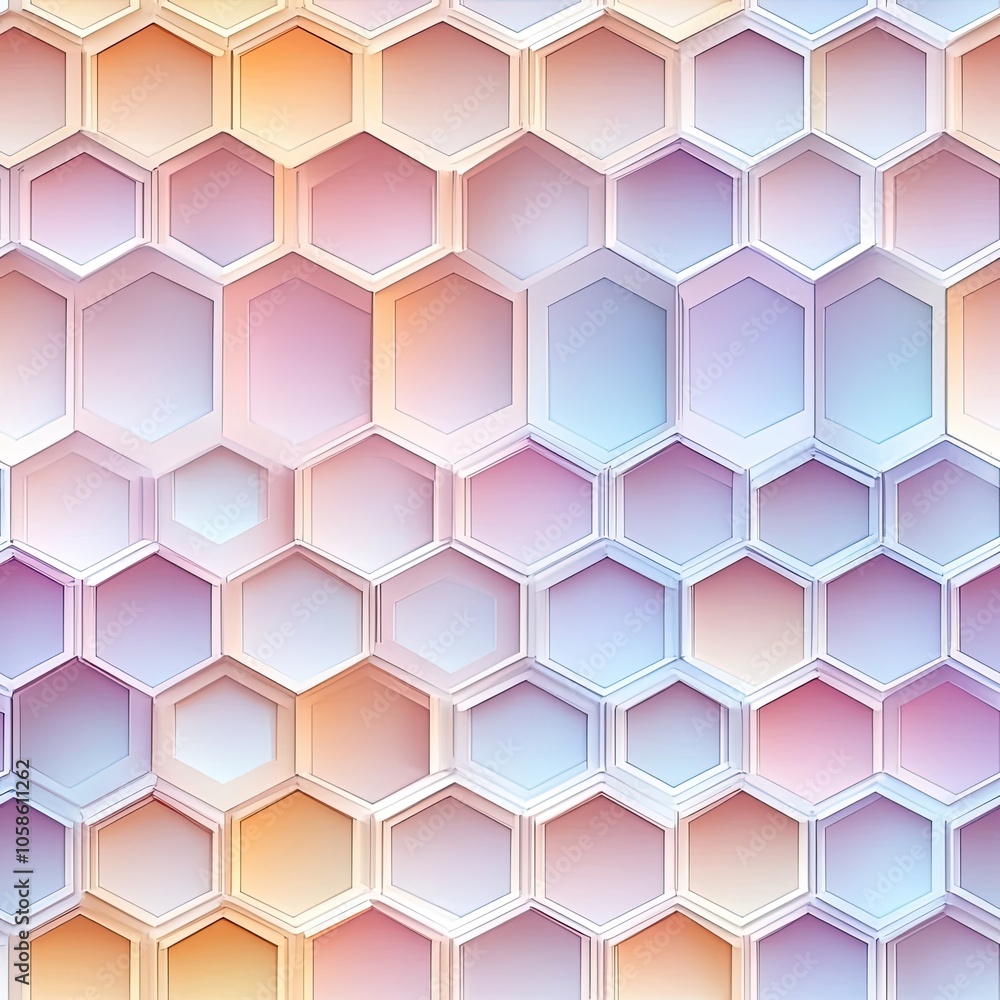 Abstract Hexagon Pattern with Pastel Gradient Colors Abstract Hexagon Pattern with Pastel Gradient Colors