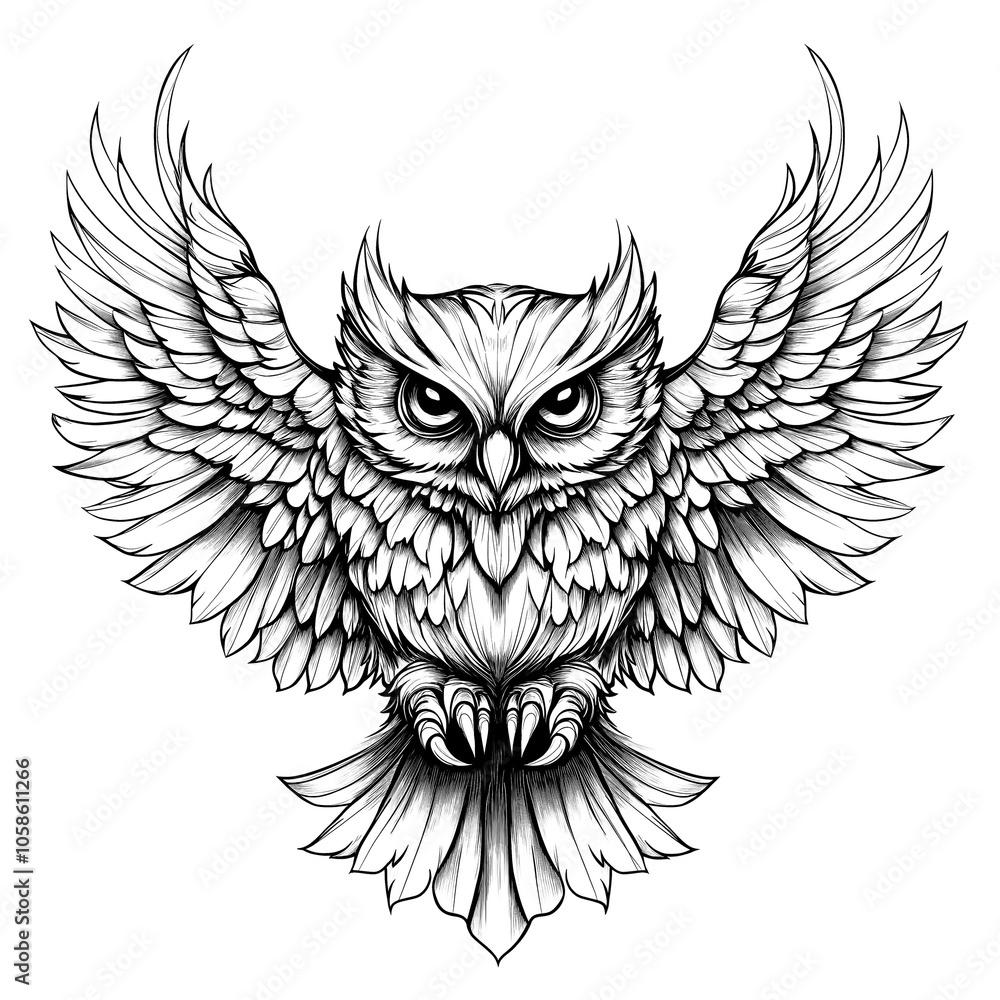 Obraz premium Owl Tattoo Design for Creative Use