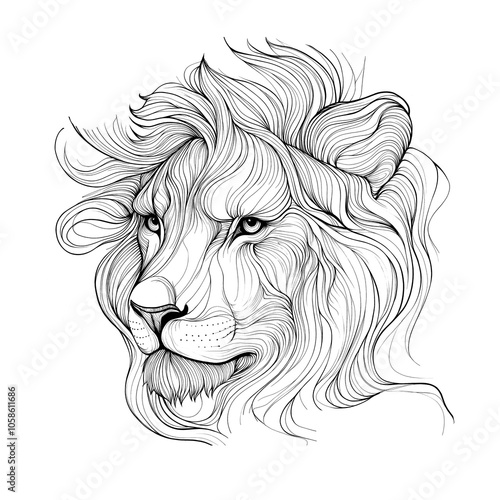 Lion Tattoo Sketch for Creative Projects photo