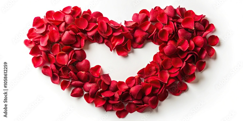 red heart made of rose petals on a white background red heart made of rose petals on a white background