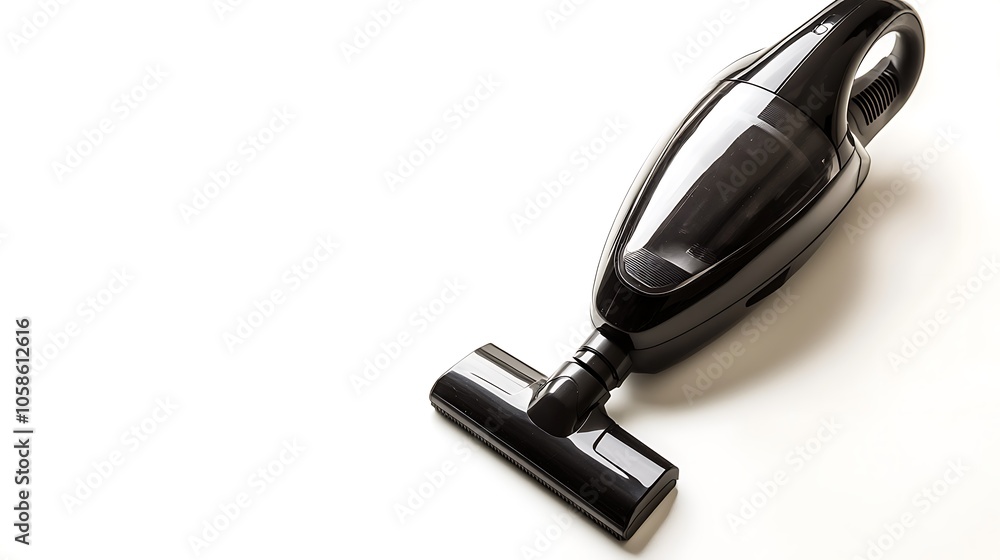 A sleek black handheld vacuum cleaner designed for efficient cleaning. A sleek black handheld vacuum cleaner designed for efficient cleaning.