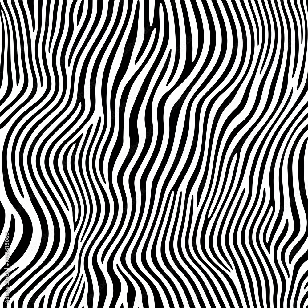 Abstract Black and White Wavy Stripes Pattern Abstract Black and White Wavy Stripes Pattern