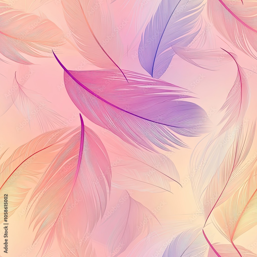 Obraz premium Abstract Pink and Purple Feather Pattern
