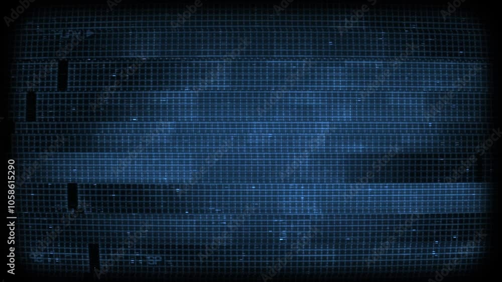 A looping digital style screen background with data glitch and interference effects.
