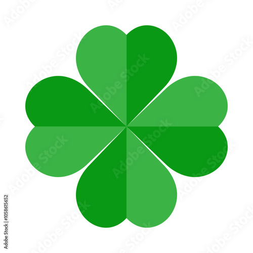 Four leaf clover icon. Happy St Patricks day. Leaf clover on isolated background. Good luck four leaf clover flat icon for apps and websites.