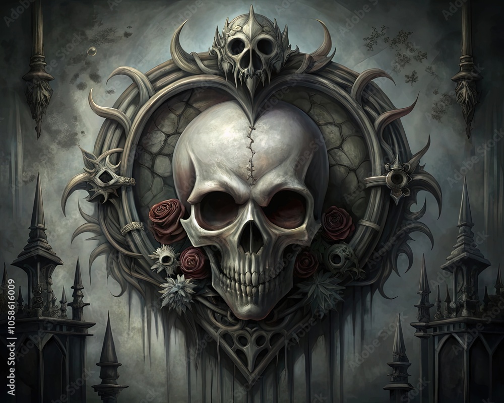 heart skull gothic background heart skull gothic background