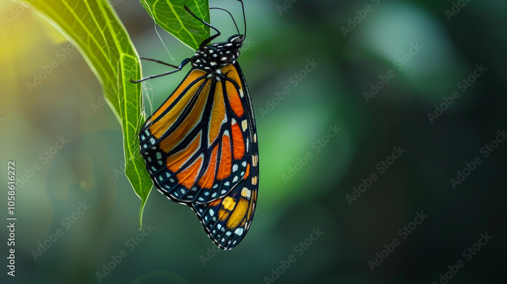 Butterfly Emerging from Chrysalis in Nature's Glow Butterfly Emerging from Chrysalis in Nature's Glow