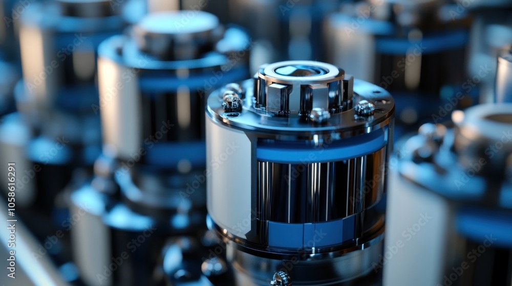 Futuristic Technology: Close-Up of Sleek Cylindrical Devices Futuristic Technology: Close-Up of Sleek Cylindrical Devices