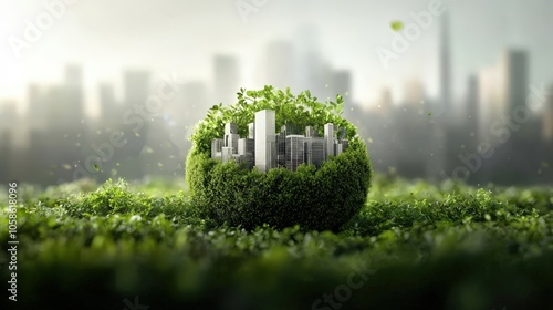 Eco-Friendly City in a Green Sphere Concept