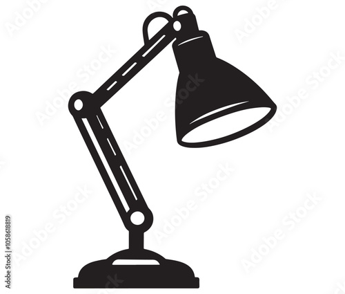 Vector table lamp, Desk lamp isolated on white background. Desk lamp icon