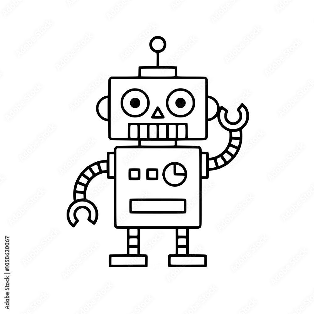 Robot icon vector illustration on white background Robot icon vector illustration on white background