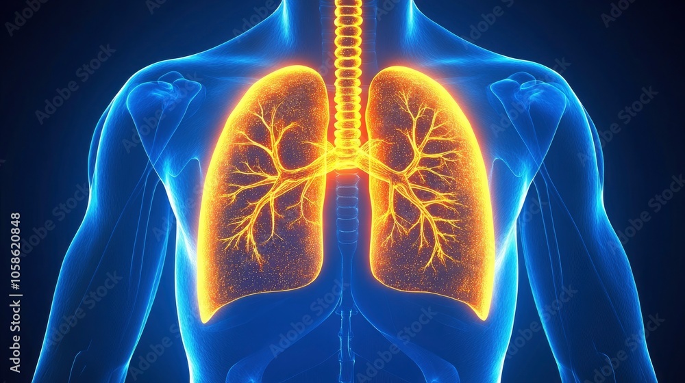 Human Lungs Anatomy - 3D Illustration Human Lungs Anatomy - 3D Illustration