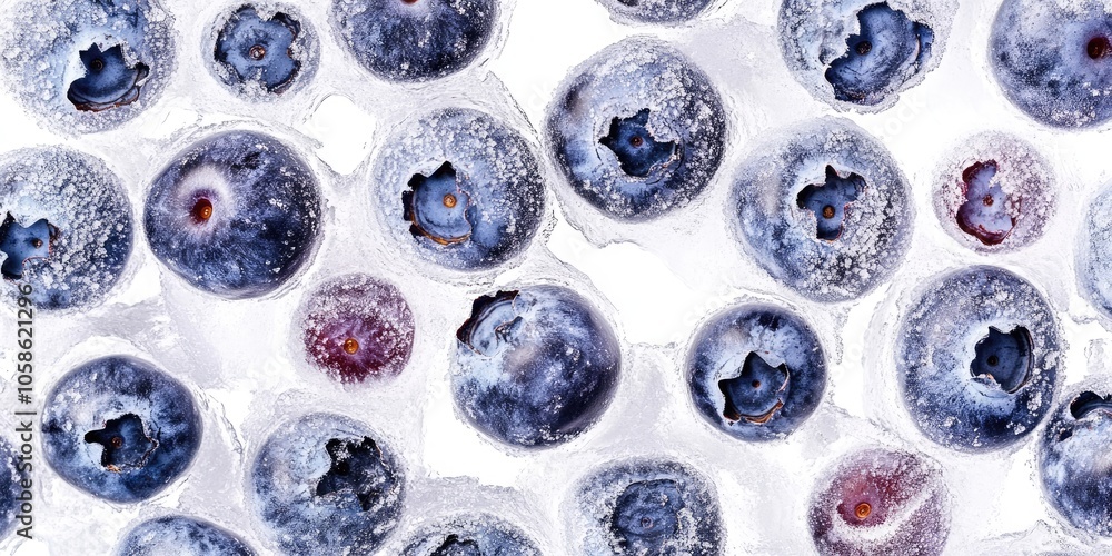 A detailed view of frozen blueberries set against a white backdrop captures their texture and color vividly, highlighting the frozen blueberries freshness and quality. A detailed view of frozen blueberries set against a white backdrop captures their texture and color vividly, highlighting the frozen blueberries freshness and quality.