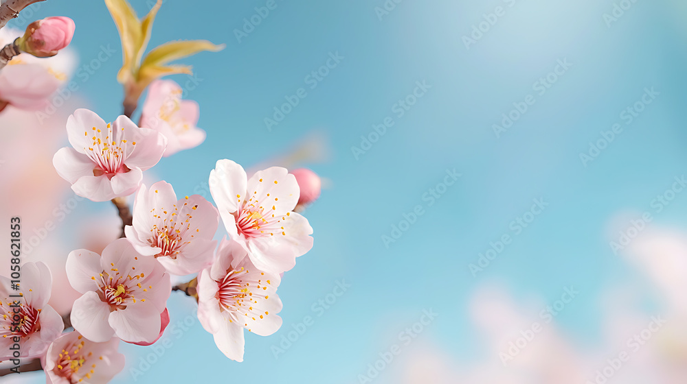 Plum blossom tree in full bloom against a bright blue sky a beautiful springtime scene Plum blossom tree in full bloom against a bright blue sky a beautiful springtime scene