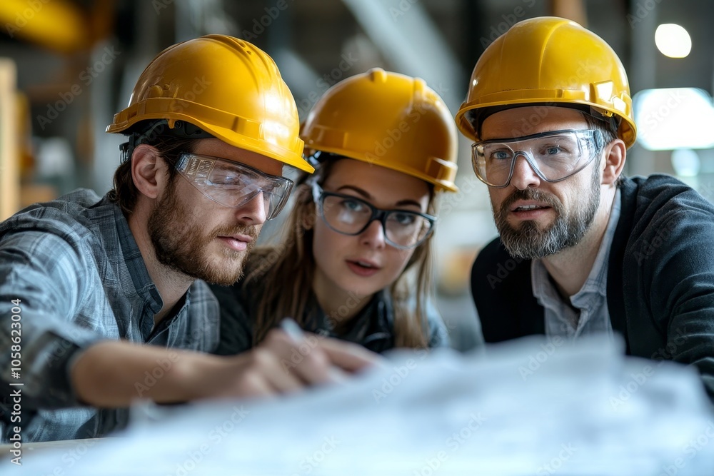 Group of architects look at blueprint and discussing project construction. selective on glasses on the table, Generative AI Group of architects look at blueprint and discussing project construction. selective on glasses on the table, Generative AI