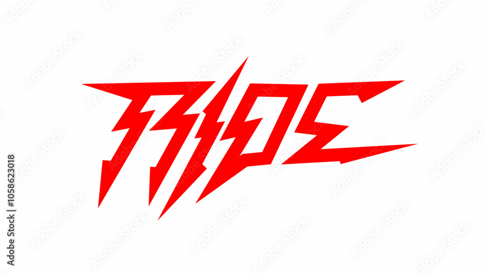 Ride text typography vector design with a sharp and firm shape Ride text typography vector design with a sharp and firm shape