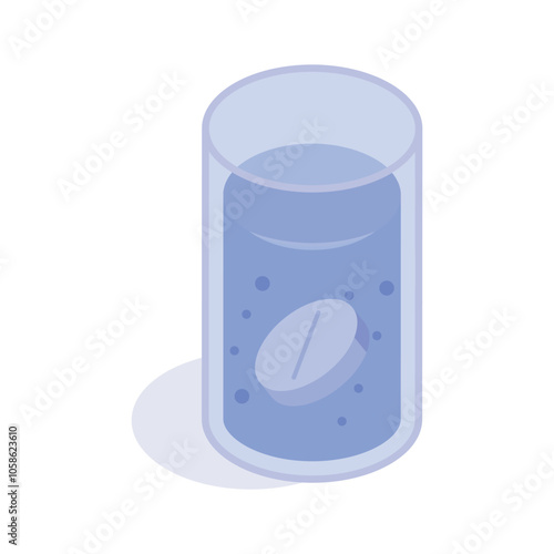 Pill dissolving in water, representing an effervescent tablet