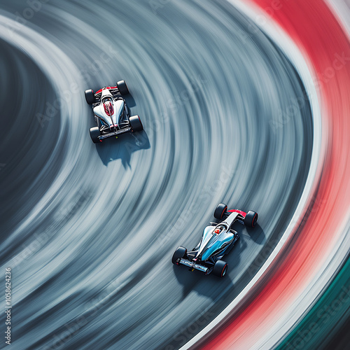 vintage racing cars on the race track 