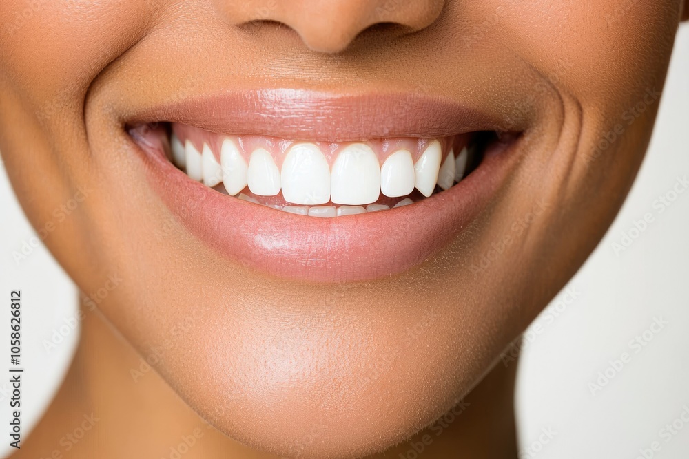 Obraz premium Smiling Middle-Aged Black Woman Close-Up Portrait