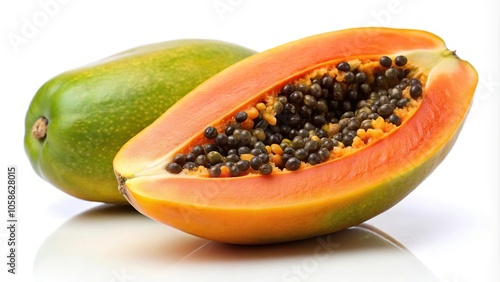 Wallpaper Mural Ripe papaya against white background in forced perspective Torontodigital.ca