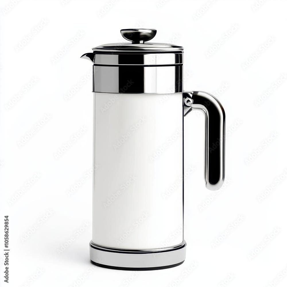 custom made wallpaper toronto digitala milk frother, coffee tool, realistic illustration, stainless steel, isolated on white background