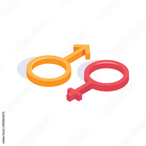 Male and female symbols representing gender in medical context