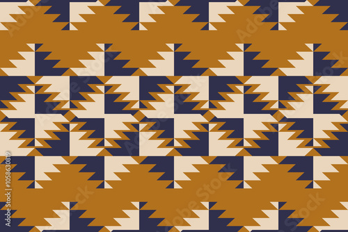 Navajo tribal vector pattern. Native American ornament. Ethnic South Western decor style. Boho geometric ornament.Ikat floral paisley embroidery blanket, rug. Woven carpet.