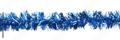 blue tinsel isolate on transparent background photo