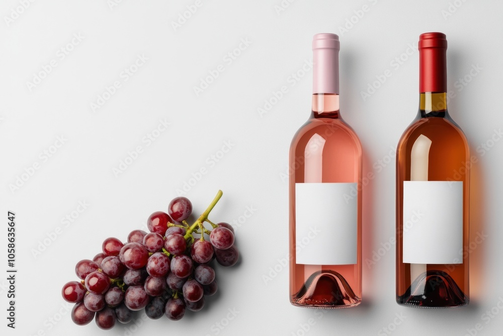 Obraz premium Customizable Wine Bottle : Blank Labels and Grapes Included