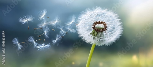 Dandelion Seeds Dispersed by Wind 