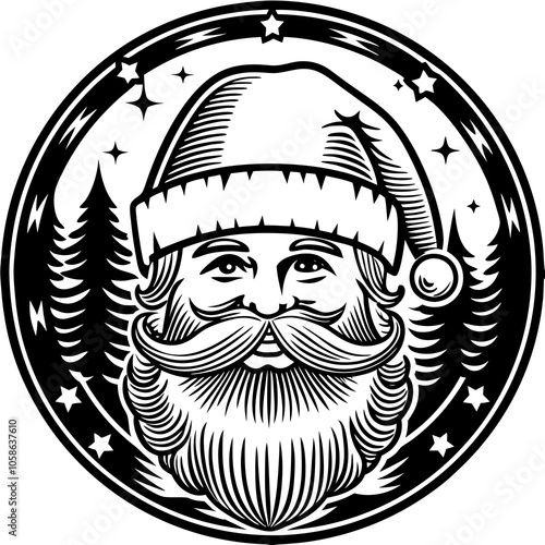 Santa Claus stroking his beard