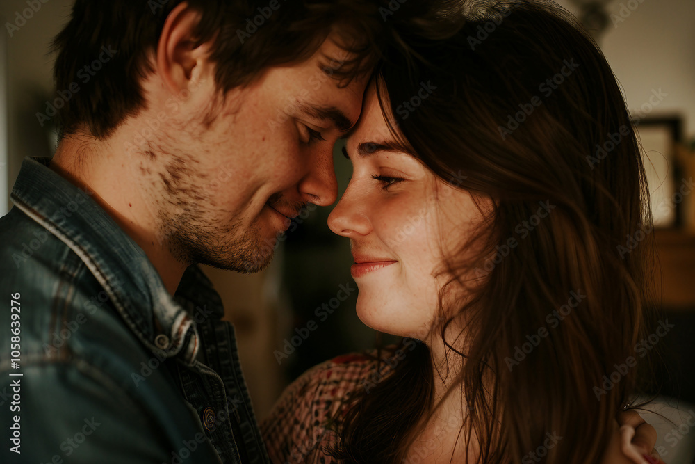 Generative AI Image of Cozy Couple in Love Spending Quality Time Together at Home Generative AI Image of Cozy Couple in Love Spending Quality Time Together at Home