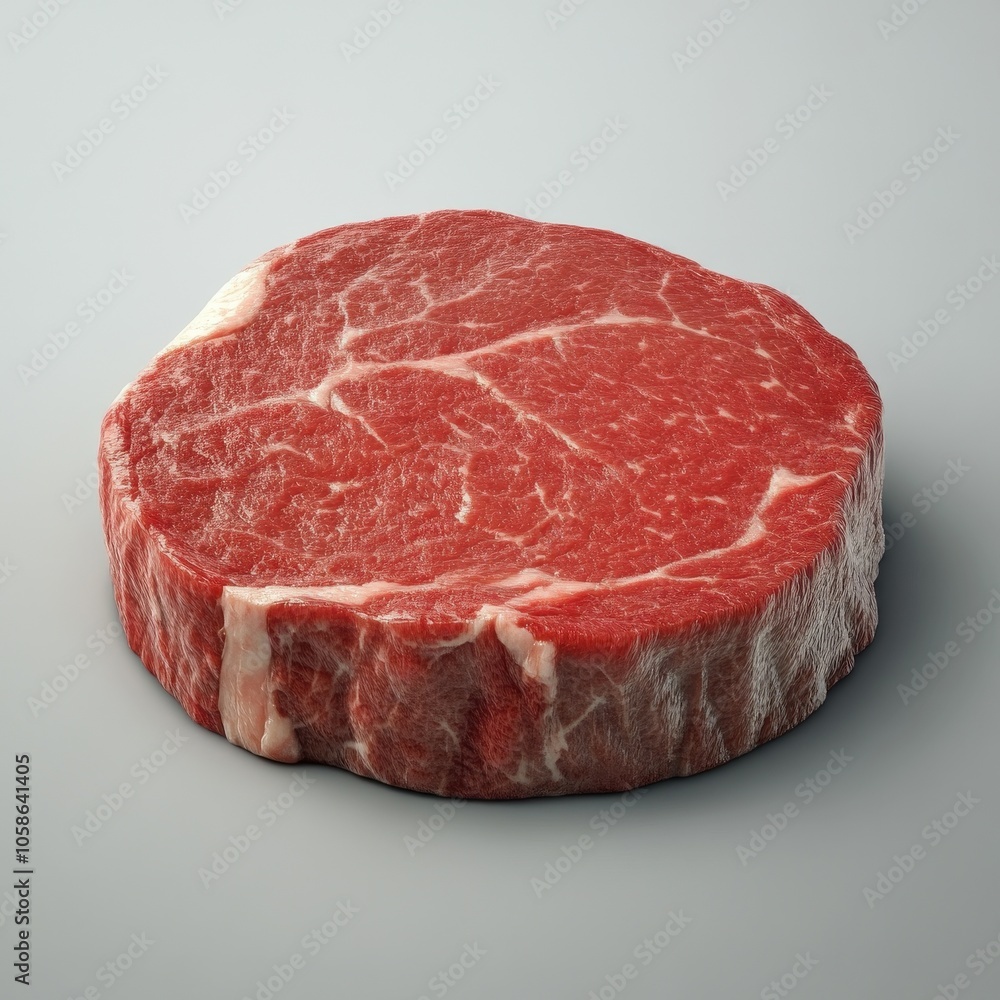 Juicy and Appetizing Beef Steak on a Gray Background Juicy and Appetizing Beef Steak on a Gray Background