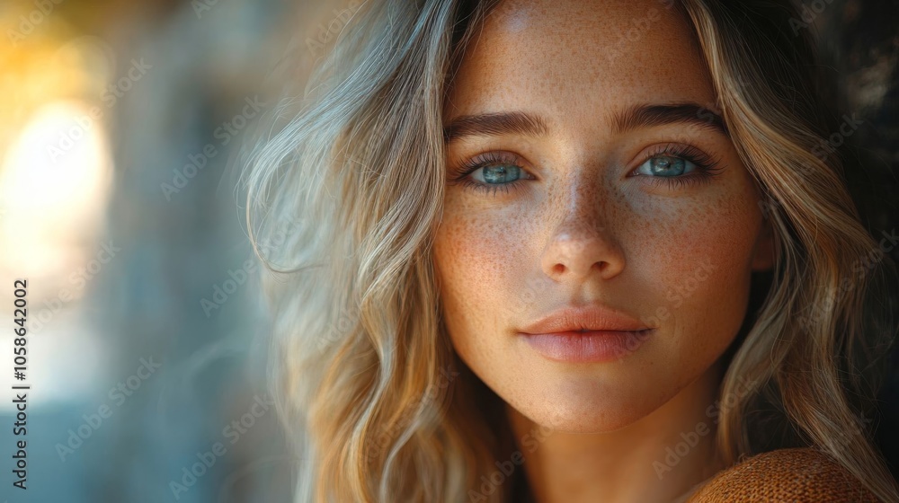 Closeup of a cheerful young woman.