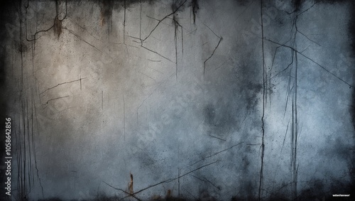 Noisy texture resembling scratched concrete, heavy roughness with uneven light reflections and deepened shadows. Created with generative AI technology