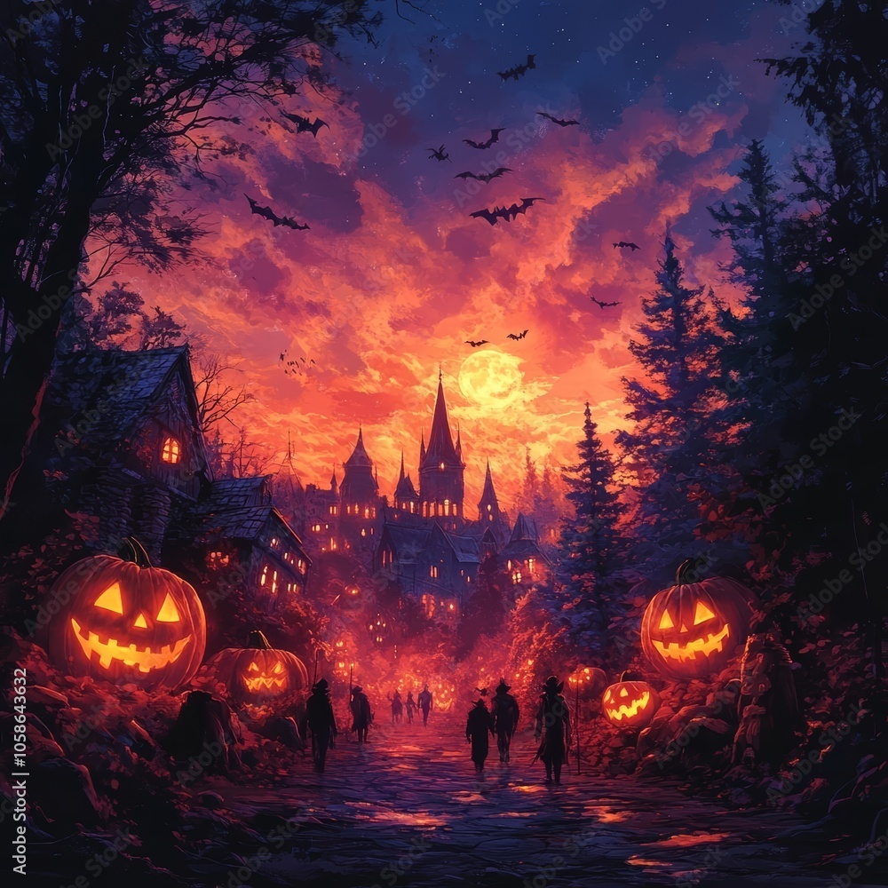 halloween pumpkin in the forest halloween pumpkin in the forest