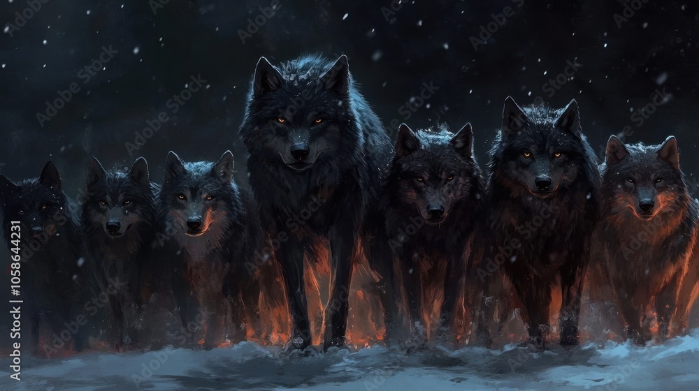 Realistic depiction of dire wolves in natural habitat Realistic depiction of dire wolves in natural habitat